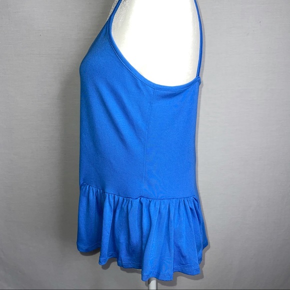 Peplum Waist Spaghetti Strap Blue - Picture 2 of 8